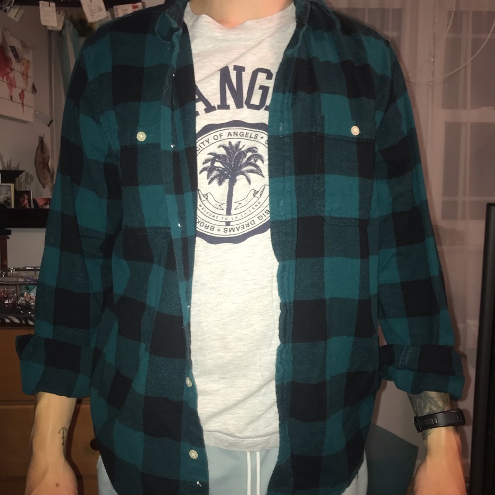 Flannel botton down